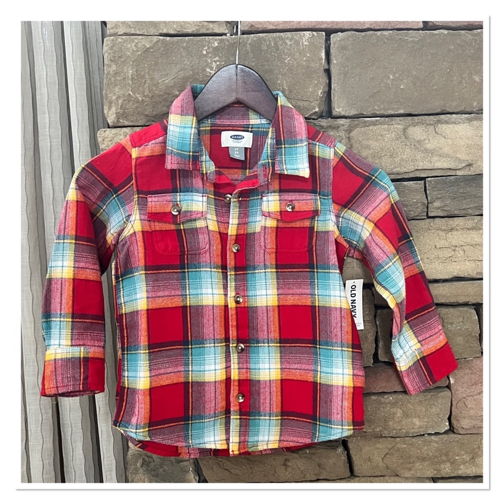 OLD NAVY Kids Plaid Button Shirt 🆕